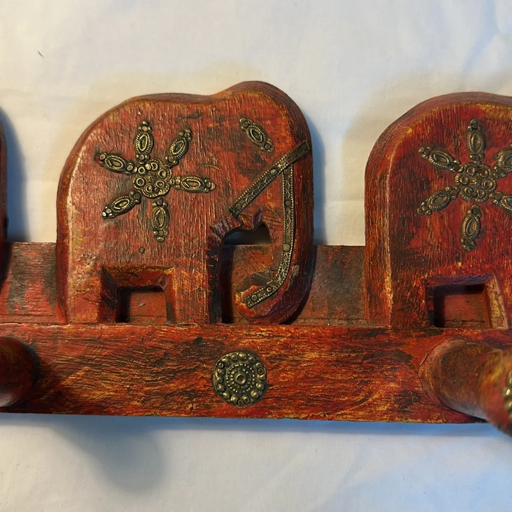 Handcrafted Elephant Wall Hook Rack